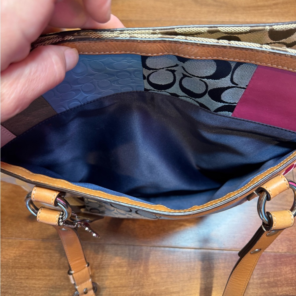 Coach Y2k Multicolor Patchwork Tote & Matching Wa… - image 6